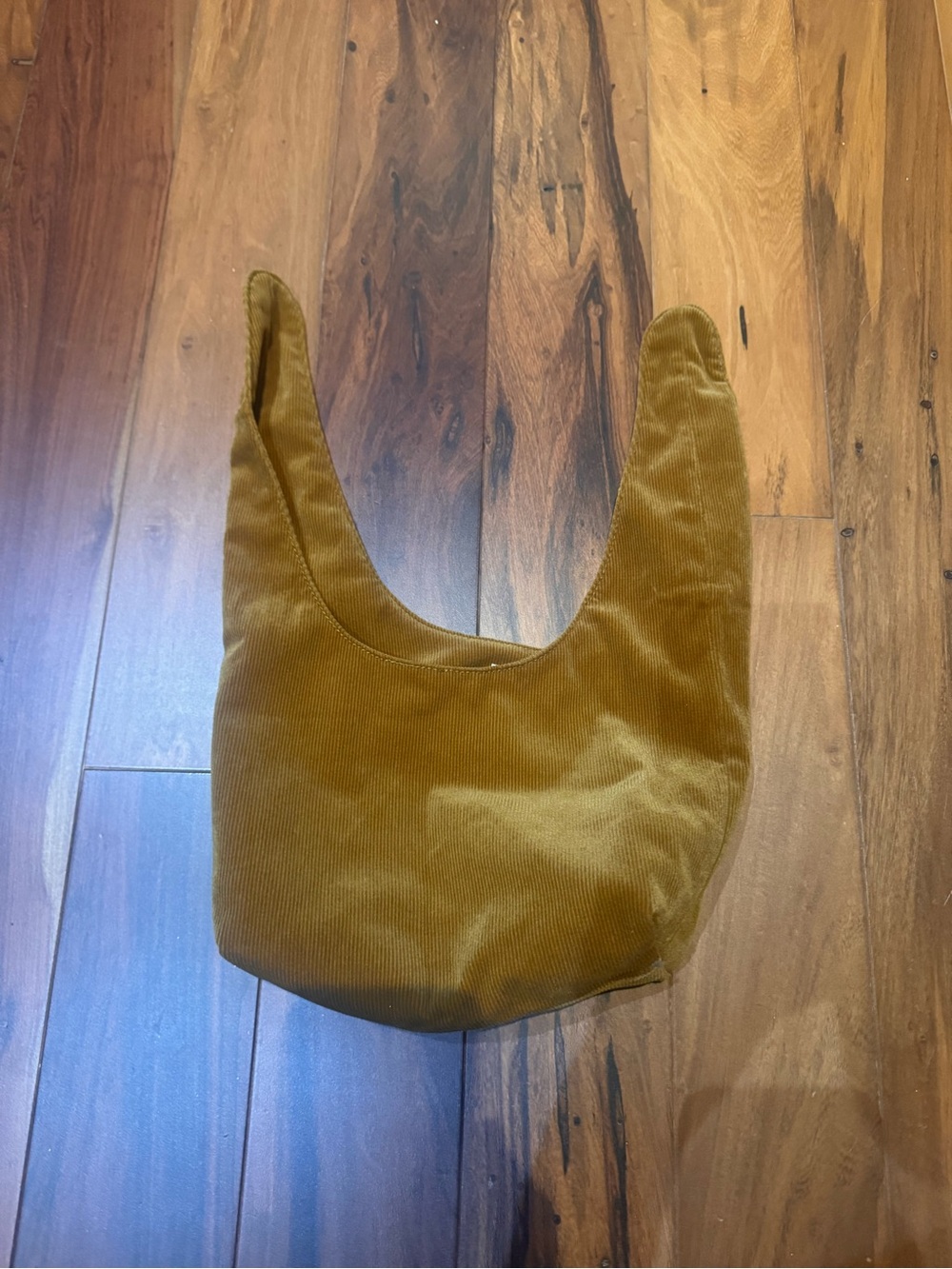 Corduroy Hobo Cosmetic Bag in Mustard Yellow